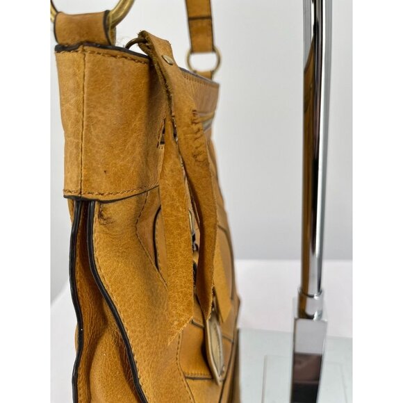 Lucky Brand Baldwin Crossbody Crossbody Bag Shoulder Bag Distressed Boho Mustard - Picture 6 of 16